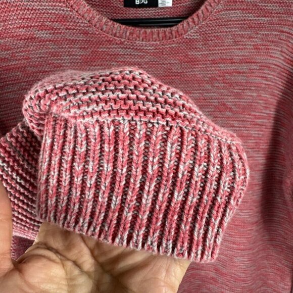 BDG Men's L Crew Sweater Pink Coral Gray Marled - Picture 5 of 14